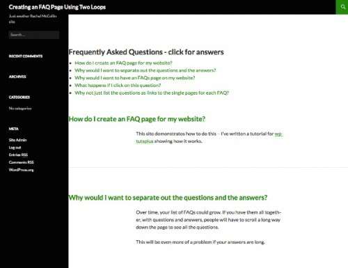 Як створити FAQ-сторінку, використовуючи два циклу WordPress