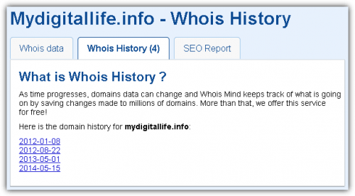 4 онлайн-сервісу для пошуку архівної інформації про WHOIS домену