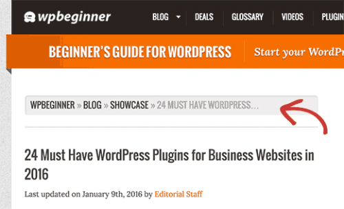Як на WordPress вивести «хлібні крихти»